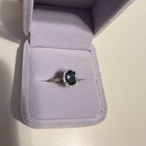 Natural London Blue Topaz Ring in 925 Sterling Silver Size 6 Like New